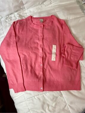 a new day Pink Button-Front Crewneck Cardigan